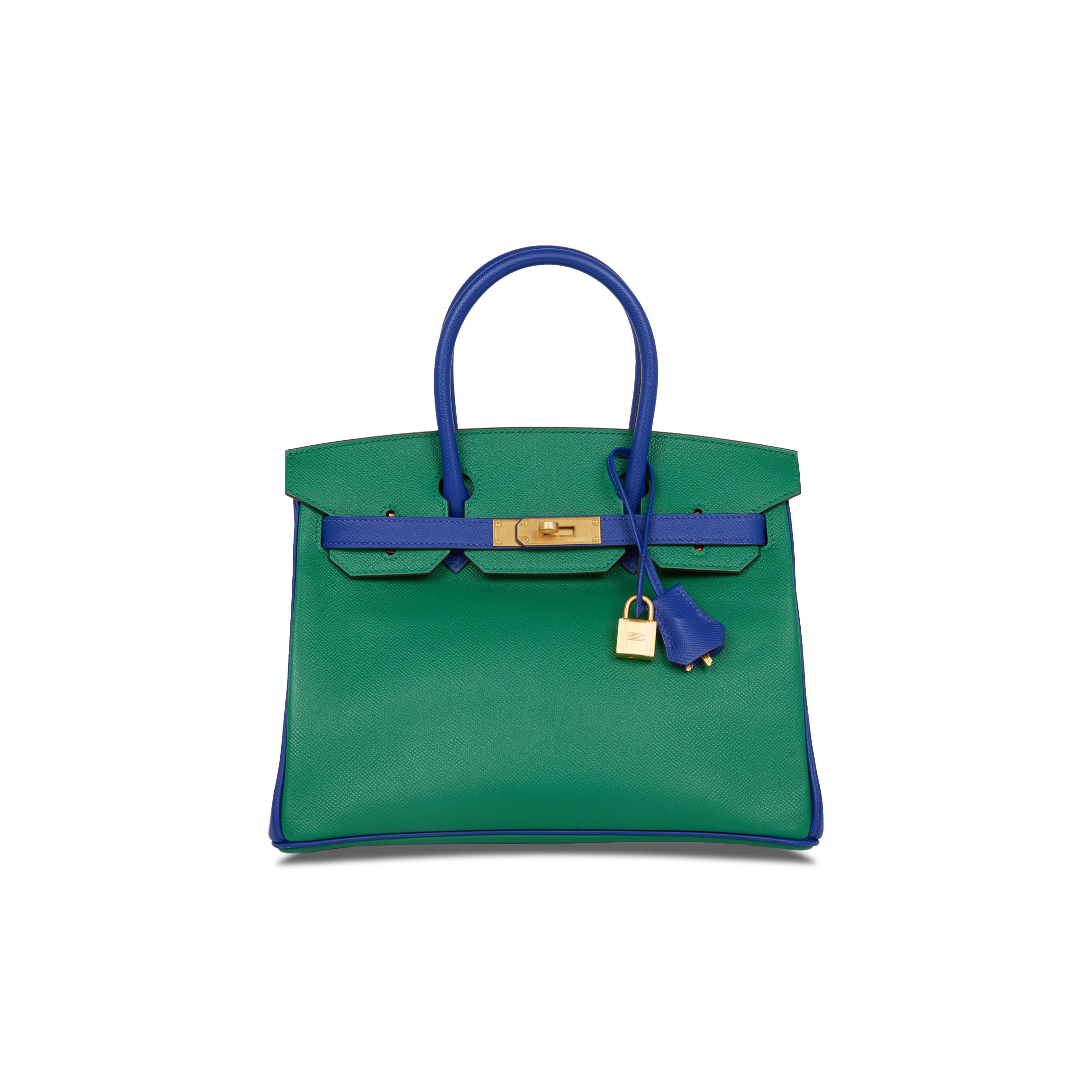 HERMÈS MASTER BIRKIN 35 EPSOM MALACHITE GREEN AND AQUA BLUE BAG H028368CK6Z (25*20*13cm)